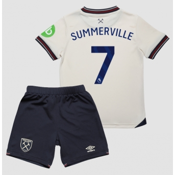 Billige Fotballdrakt West Ham United Crysencio Summerville #7 Replika Bortedraktsett Barn 2025-26 Kortermet (med bukser)